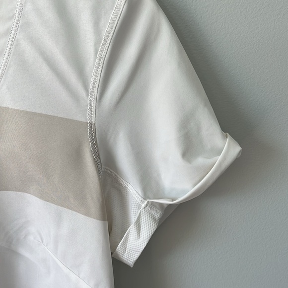 Lululemon Lightened Up Short Sleeve Stripe Tee Cashew White/White - Picture 5 of 10